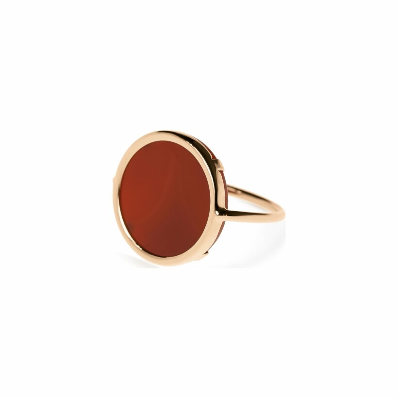 GINETTE NY DISC RINGS ring, rose gold and cornaline 