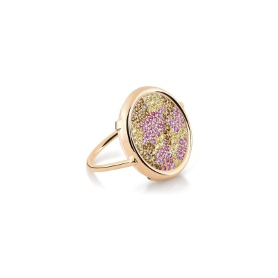 Bague Ginette NY DISC RINGS en or rose et quartz