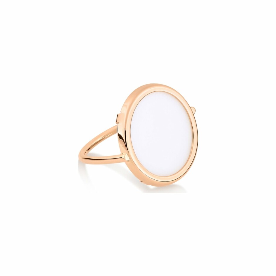 Bague GINETTE NY EVER en or rose et agate