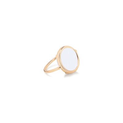 Ginette NY BABY DISC RING, roségoud en agaat