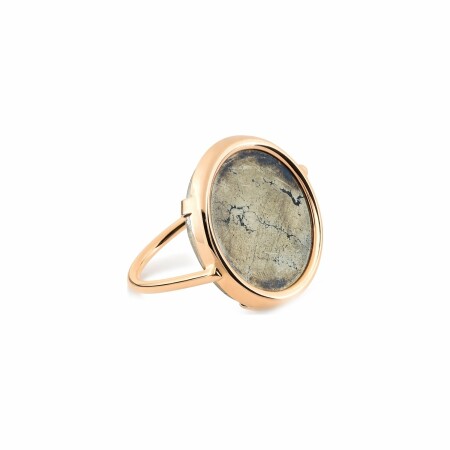 Bague GINETTE NY DISC RINGS en or rose et pyrite