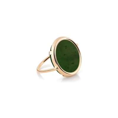 Bague GINETTE NY DISC RINGS en or rose et jade