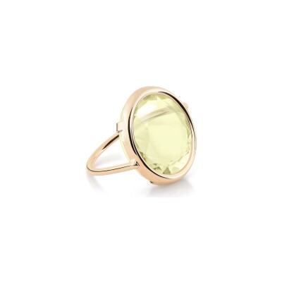 Bague Ginette NY DISC RINGS en or rose et quartz citron