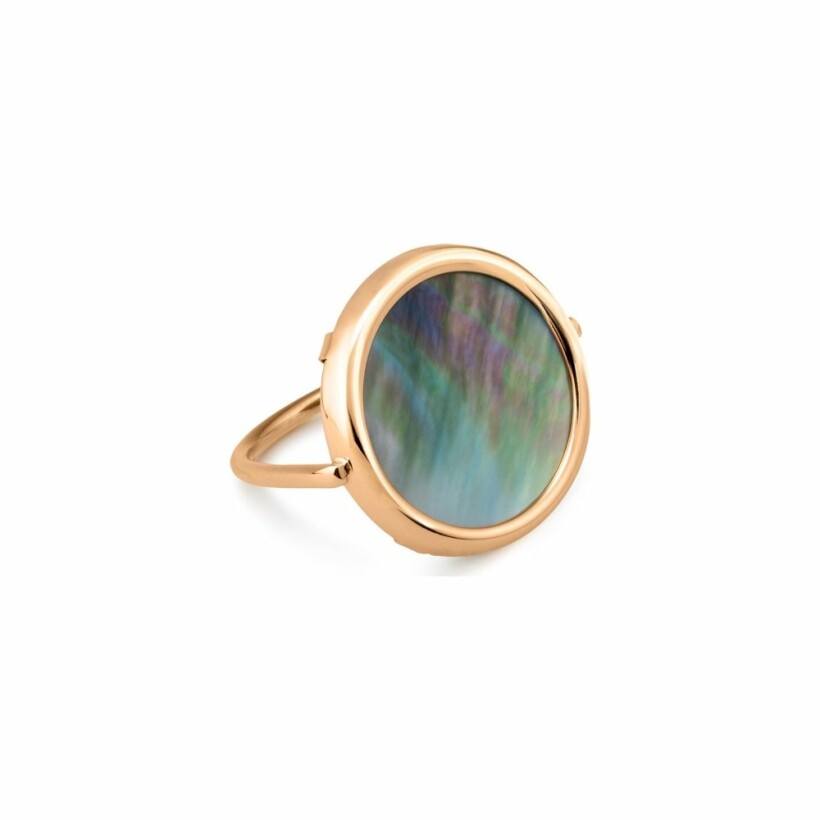GINETTE NY Disc Rings ring, rose gold and mother-of-pearl