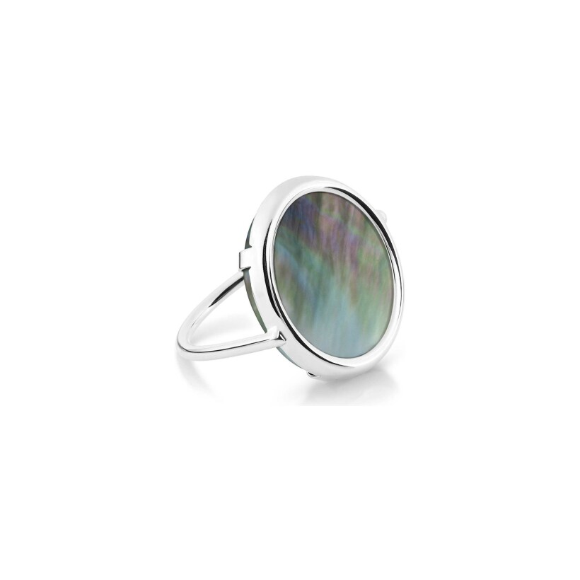 GINETTE NY DISC RINGS ring, white gold and mother of pearl