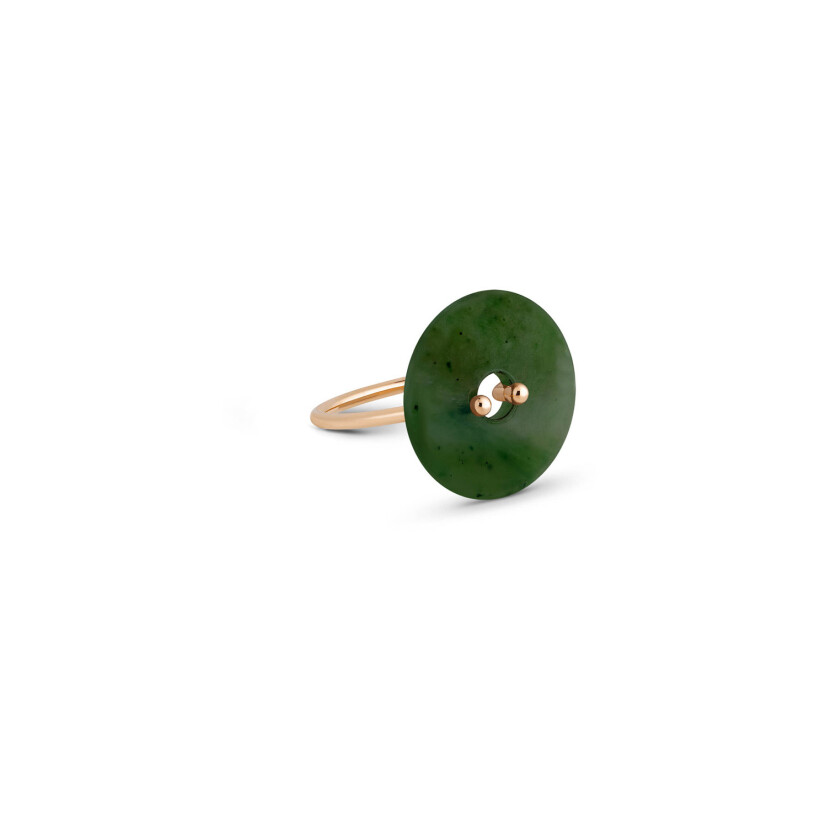 GINETTE NY DONUT ring, rose gold, jade