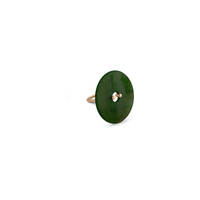 GINETTE NY LARGE DONUT ring, rose gold, jade