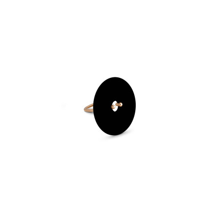 Bague GINETTE NY DONUT en or rose et onyx