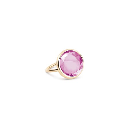 Bague GINETTE NY DISC RINGS en or rose et corindon rose