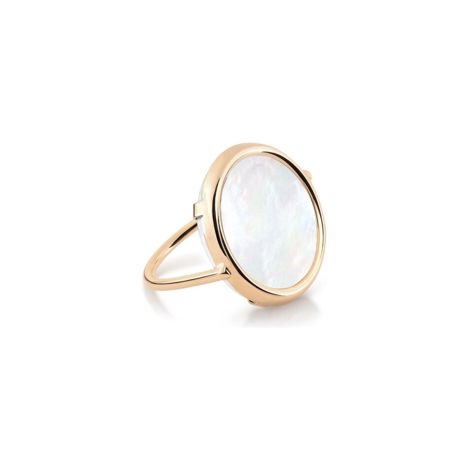 Bague GINETTE NY DISC RINGS en or rose et nacre