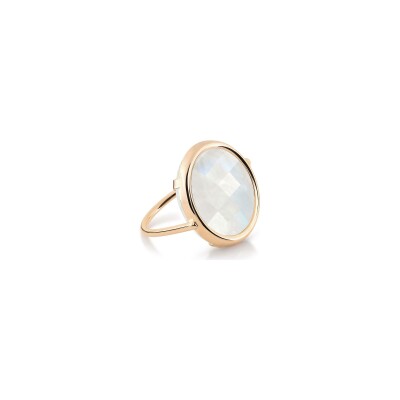 Bague Ginette NY DISC RINGS en or rose et pierre de lune