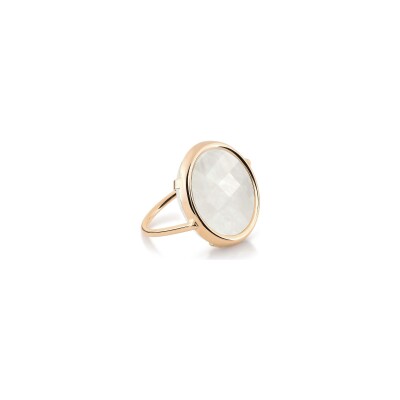 Bague Ginette NY DISC RINGS en or rose et pierre de lune