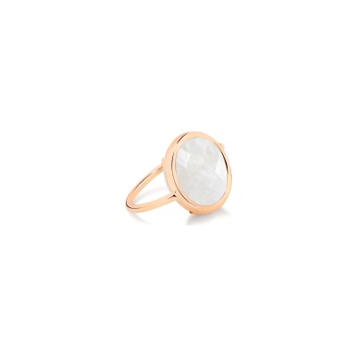 Ginette NY BABY DISC RING, roségoud en maansteen