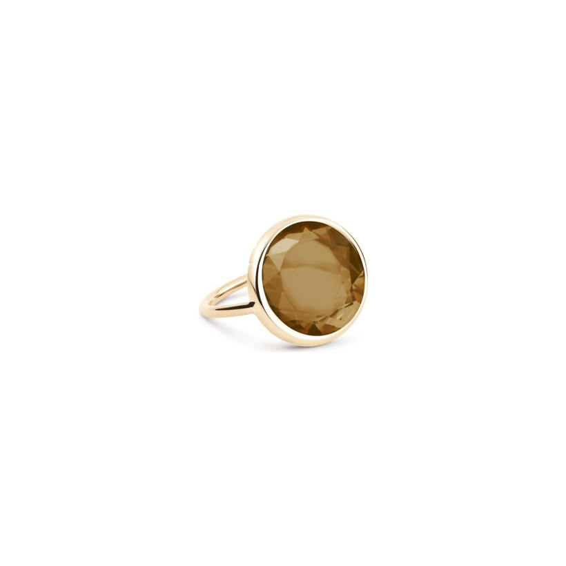 GINETTE NY DISC RINGS ring, rose gold and smoked quartz