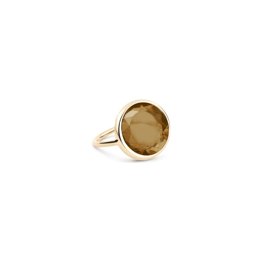GINETTE NY DISC RINGS ring, rose gold and smoked quartz
