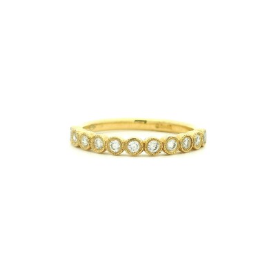 Demi alliance en or jaune et diamant 0.24ct