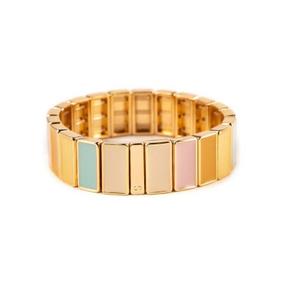 Bracelet Simone à Bordeaux Rectangle Serti Citronnade en métal doré émaillé serti