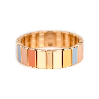 Bracelet Simone à Bordeaux Rectangle Dune en métal doré émaillé serti