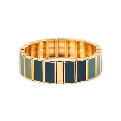 Bracelet Simone à Bordeaux Rectangle Serti Frisson en métal doré émaillé serti