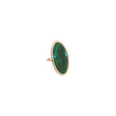 Bague GINETTE NY ELLIPSES & SEQUINS en or rose et chrysocolle