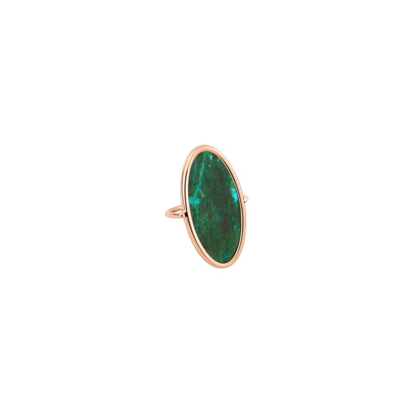 GINETTE NY ELLIPSES & SEQUINS ring, rose gold and chrysocolla
