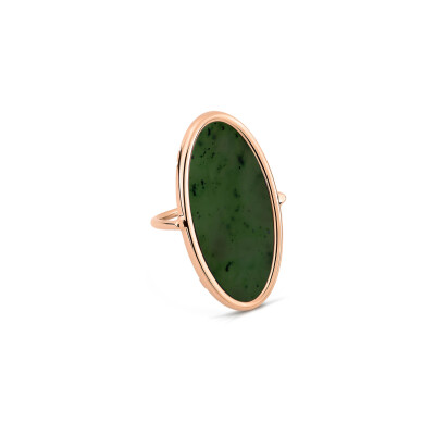 Bague Ginette NY ELLIPSES en or rose et jade