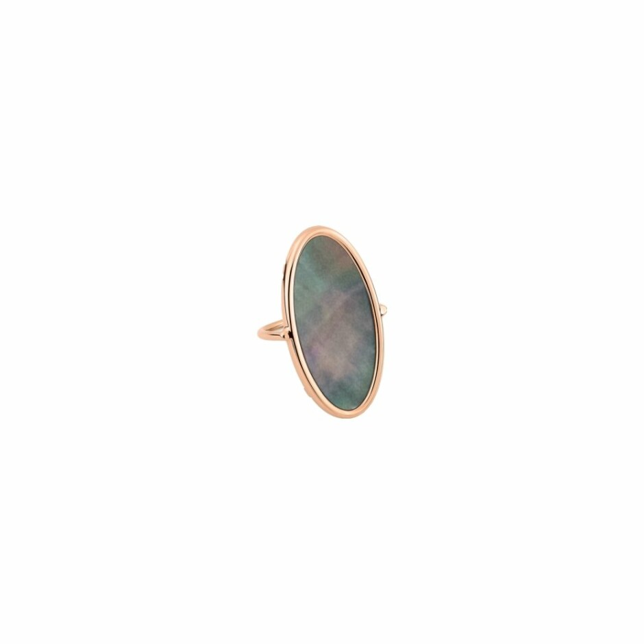 Bague GINETTE NY ELLIPSES & SEQUINS en or rose et nacre