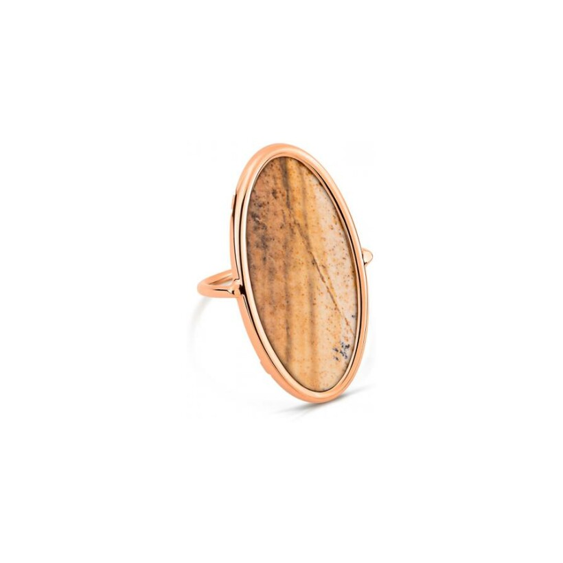 GINETTE NY MAAME SPRING ring, rose gold and jasper