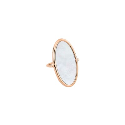 Bague Ginette NY ELLIPSES & SEQUINS en or rose et nacre