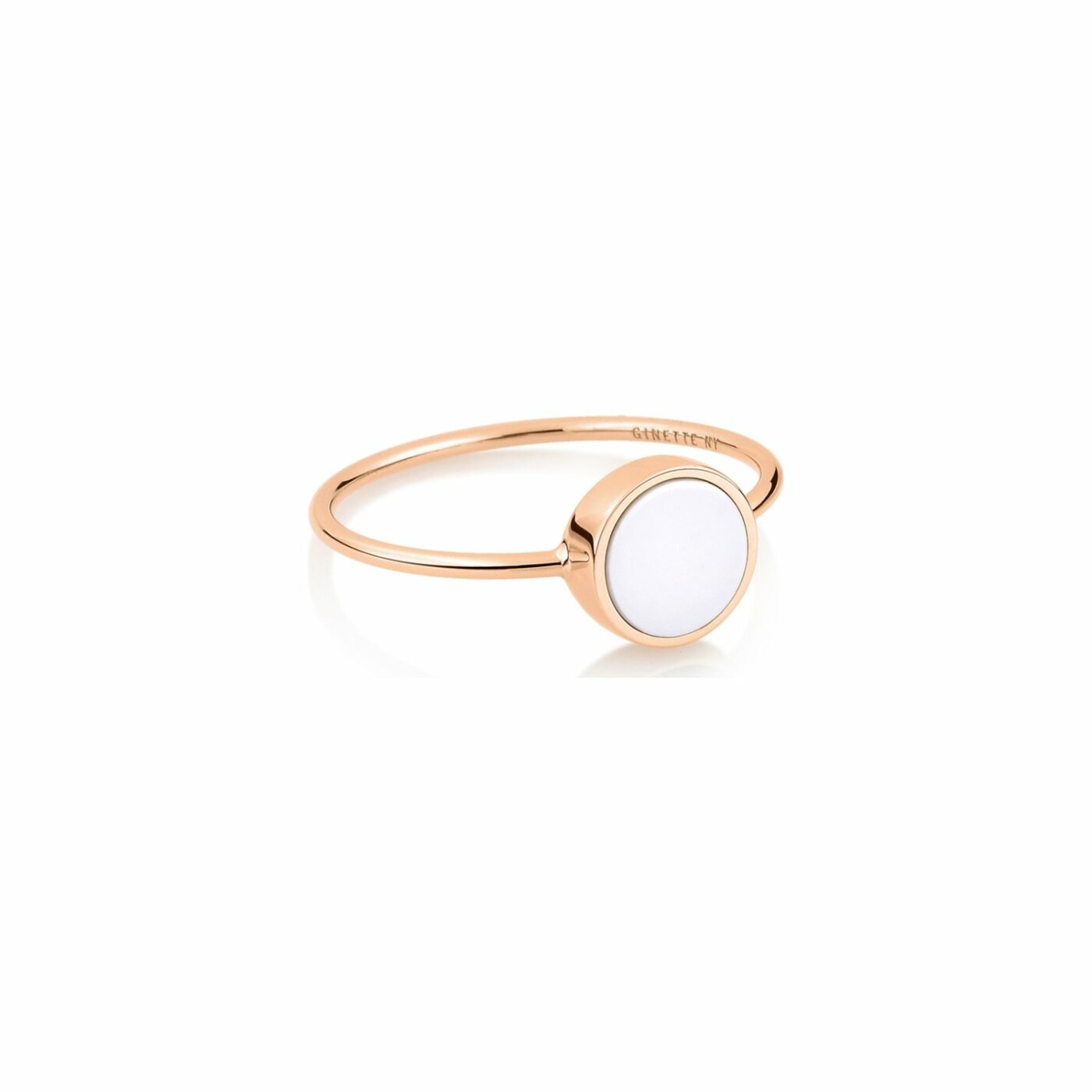 Bague GINETTE NY MINI EVER en or rose et agate