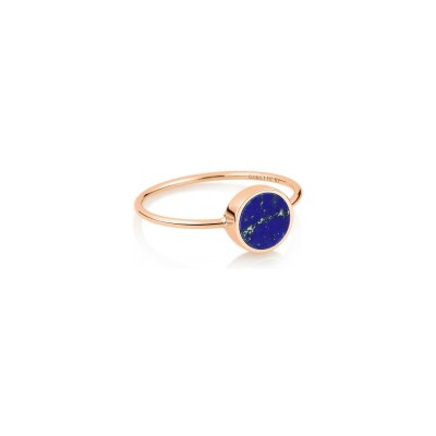 Bague Ginette NY MINI EVER DISC RING en or rose et lapis lazuli