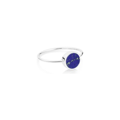 Bague Ginette NY EVER en or blanc et lapis lazuli