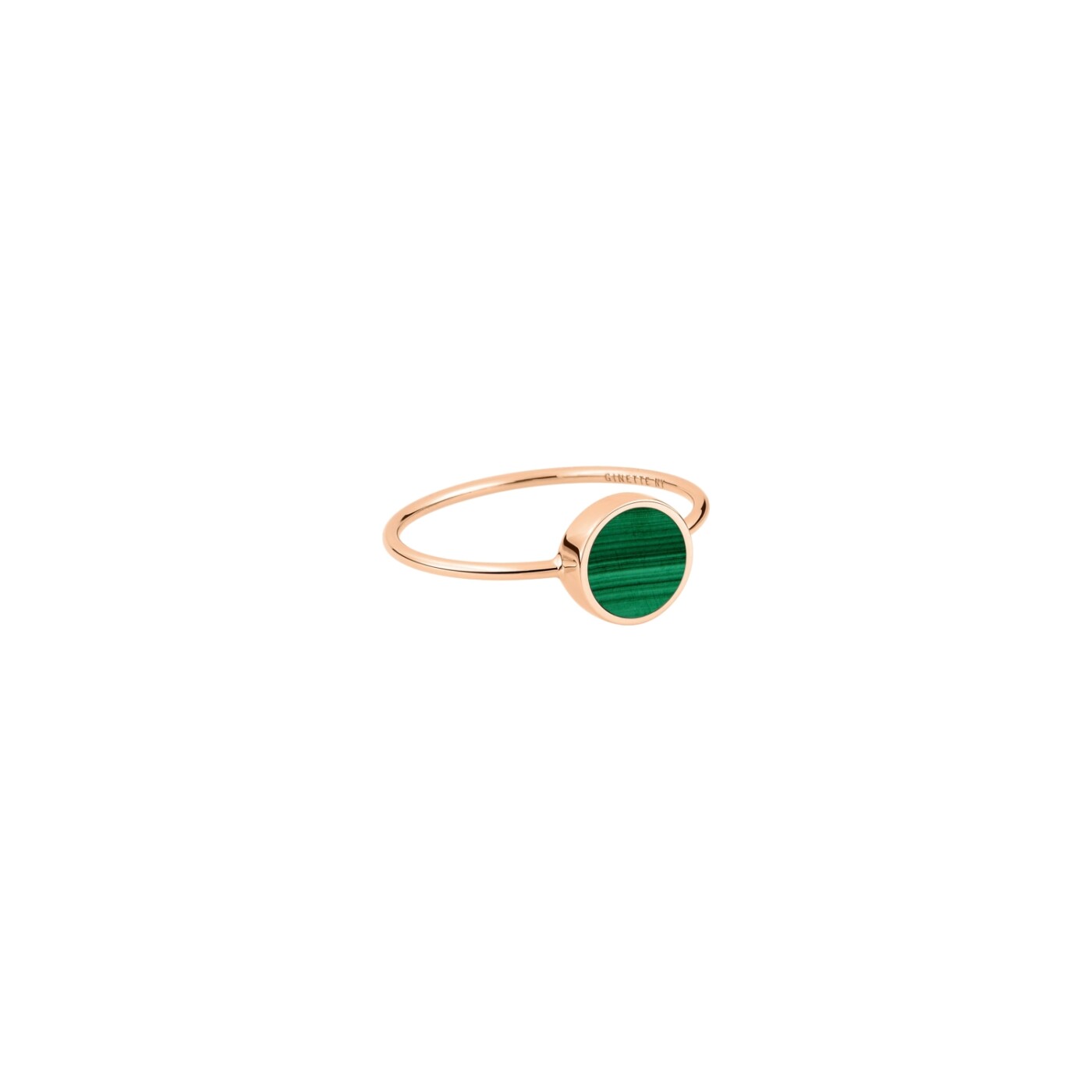 Bague GINETTE NY EVER en or rose et malachite