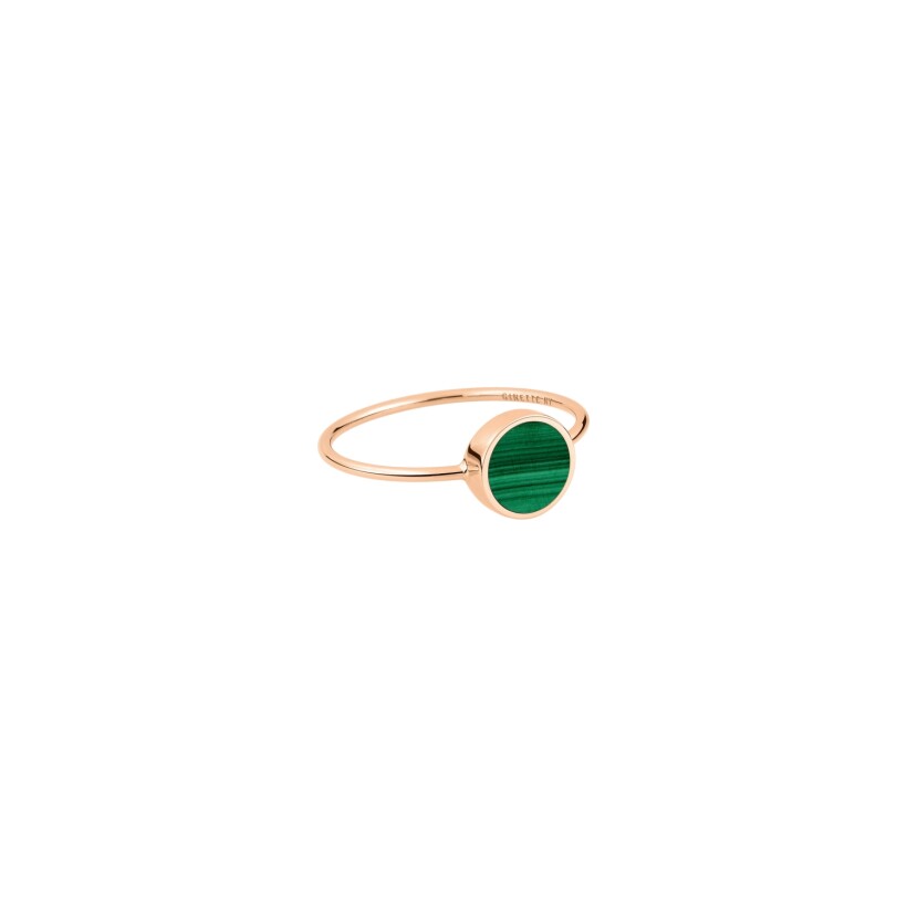 GINETTE NY EVER ring, rose gold and malachite