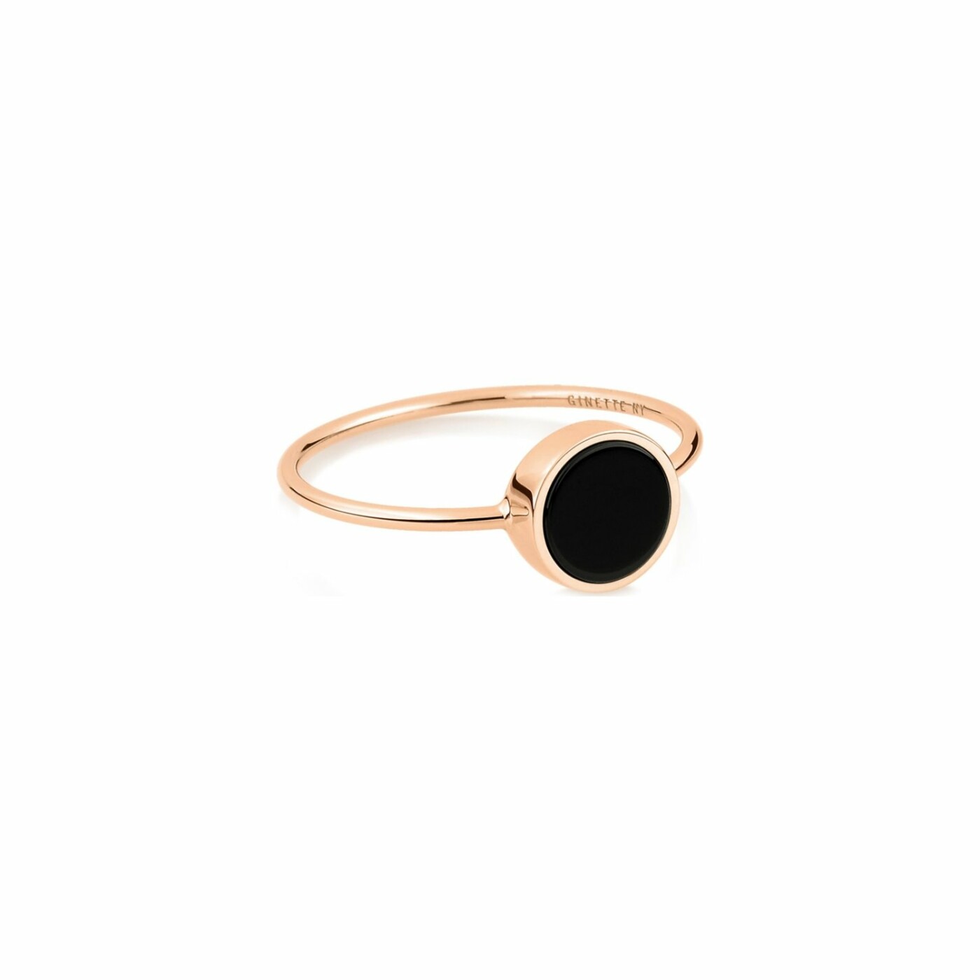 Bague Ginette NY EVER en or rose et onyx noir