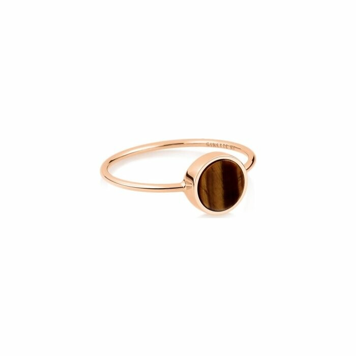 Ginette NY MINI EVER ring, rose gold and tiger’s eye