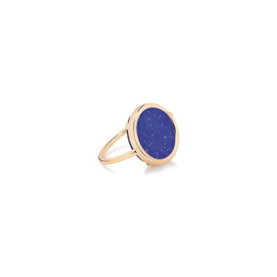 Ginette NY BABY DISC RING, roségoud en lapis lazuli