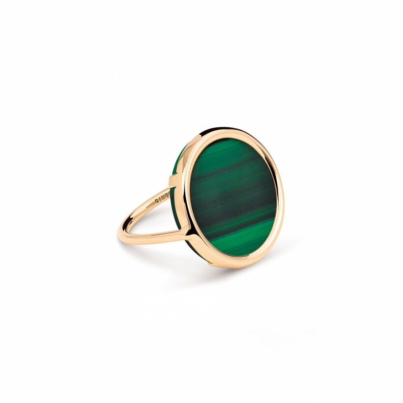 GINETTE NY EVER ring, rose gold and malachite