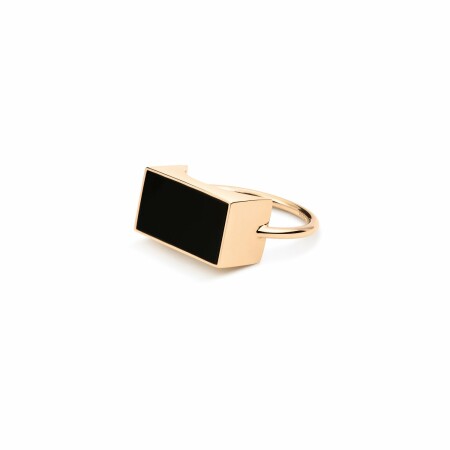 Bague GINETTE NY EVER en or rose et onyx