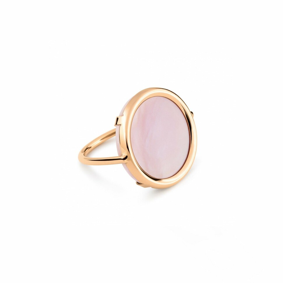 GINETTE NY DISC RINGS EVER ring, rose gold and pink mother-of-pearl