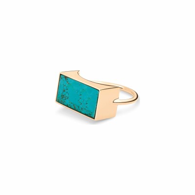 Bague Ginette NY EVER en or rose et turquoise