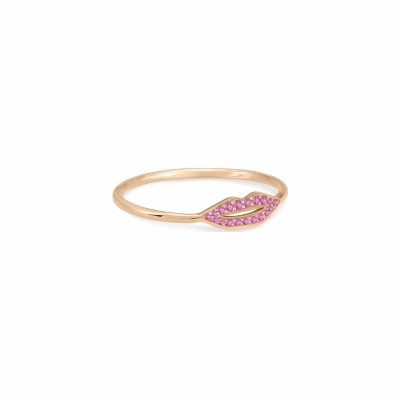 Ginette NY FRENCH KISS ring, pink sapphire and rose gold