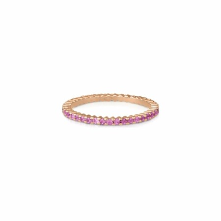 Bague Ginette NY FRENCH KISS band en saphir rose et or rose