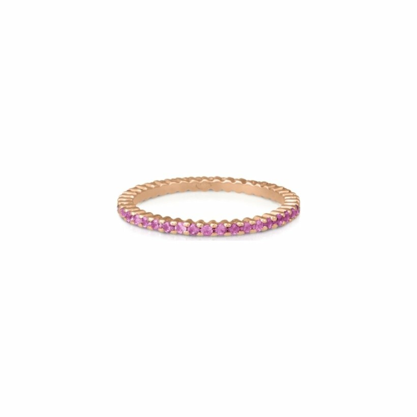 Ginette NY FRENCH KISS band ring, pink sapphire and rose gold