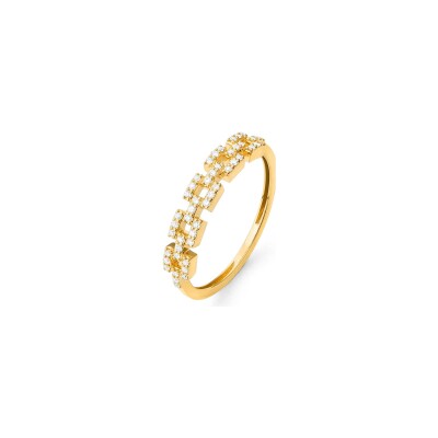 Bague en or jaune et diamants