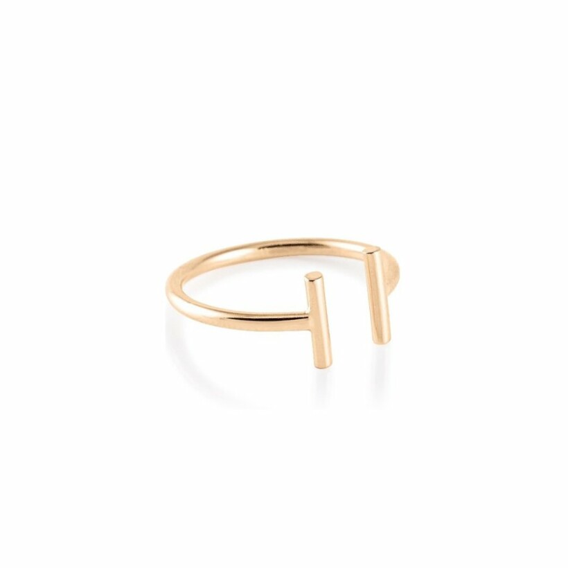 GINETTE NY GOLD & DIAMOND STRIP ring, rose gold