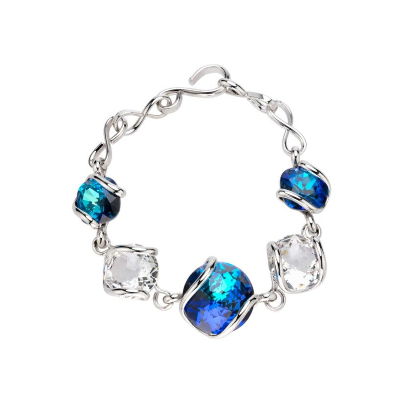Bracelet Andrea Marazzini Bubble Chain en métal rhodié et cristaux précieux