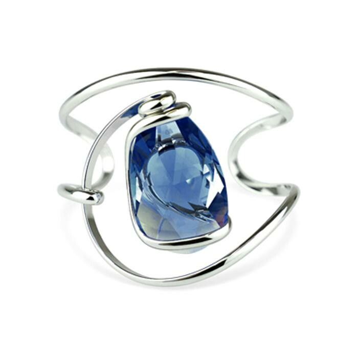 Bracelet Andréa Marazzini Big Drop en métal rhodié et cristal précieux