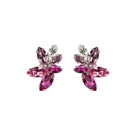 Boucles d'oreilles Andréa Marazzini Eve OV3 en métal rhodié et cristaux précieux