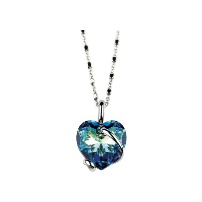 Pendentif Andrea Marazzini My Heart en métal argenté et cristaux précieux